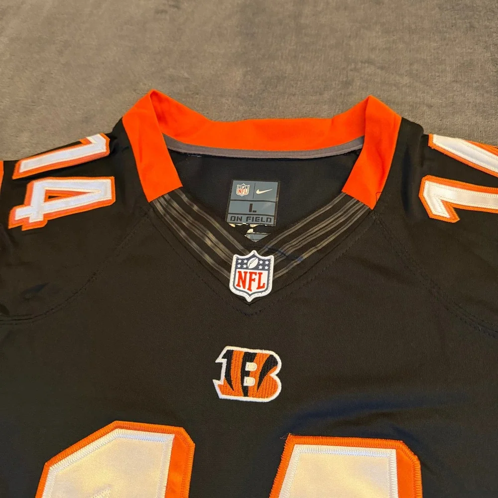 Cincinnati Bengals NFL Nike 14 Andy‎ Dalton Jersey Men's Large Black Orange